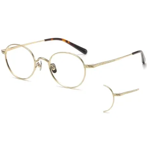 Round Pure Titanium Eyeglass Frames for Men and Women
