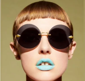 Round Rimless Polarized Sunglasses for Women