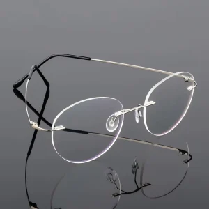 Round Rimless Titanium Alloy Ultralight Eye Glasses Spectacle Design Glass Optical Frames Eyewear Eyeglasses Frames