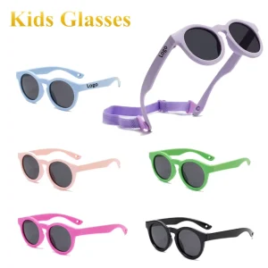 Round TPEE Kids Sunglasses Unisex UV400 Colorful Frames for Outdoor Activities