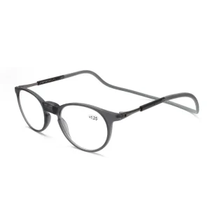 Round TR90 Magnetic Reading Glasses with White Lenses, Unisex
