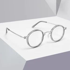 Round Transparent-Lens Blue-Light-Blocking Eyeglasses
