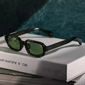 S31250 Small Rectangle Polarized Sunglasses with Acetate Frames