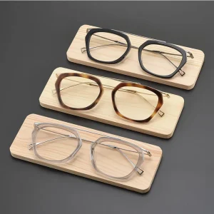 SC80088 Silver Metal Polygon Optical Eyeglass Frames for Women and Men
