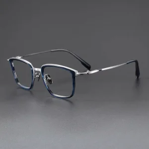 SH0055 Vintage Square Titanium Metal Eyewear for Men Prescription Optical Glasses Solid Pattern Brand Design Diamond Myopia