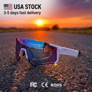 SNT SOLIS AI Road Cycling Men Smart Glasses 8MP Camera ChatGPT Polarized Lenses Outdoor Sport Smart Eyewear Sunglasses