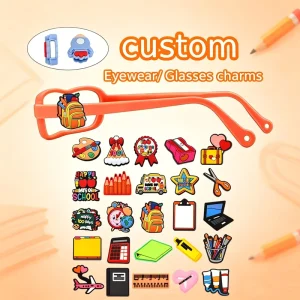 School-Themed Detachable PVC Eyeglass Charms for Kids