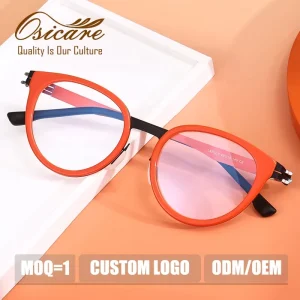 Screwless Colorful Metal Butterfly Eyeglass Frames, Custom Logo, Acetate