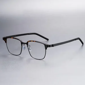 Screwless Titanium Full-Frame Unisex Myopia Glasses Anti-Blue-Light Reading Glasses Diamond 9835