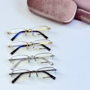 Semi-Rimless Square Business Reading Glasses Lightweight Customizable for Men and Women