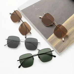 Semi Titanium Frame Sunglasses with Polarized Lens Designer Sunglasses for Driving Fishing Daily Use