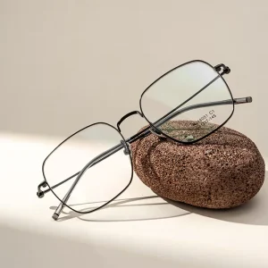 Semi-Titanium Large Eyeglass Frames for Unisex Business Use