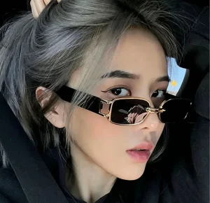 Sexy Square Women Men Black Sun Glasses Retro Designer Eyewear Luxury Small Frame Fashion Punk Metal Brand Sunglasses