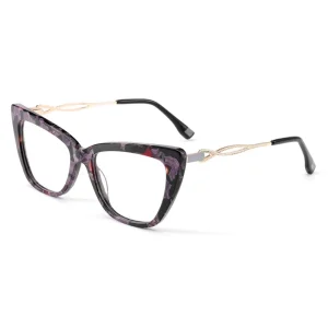 Sheet Glass Rectangle Acetate Metal Mix Multiple Specifications Optical Glasses Frame Black Myopia Lens Fashionable Reading
