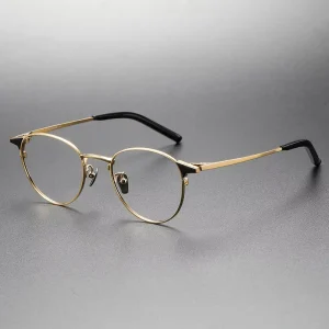 Shenzhen Optical Frame Eyeglass Frame Pure Titanium Optical Frame 999.9 Vintage Men’s Anti Blue Light Flat Glasses