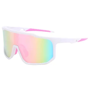 Shield Polarized Wraparound Cycling Sunglasses Rainbow Mirror Lens UV400 KV-S106