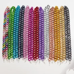 Shiny Hip Hop Metal Color-Plated 70 cm Sunglasses Chain with Acrylic