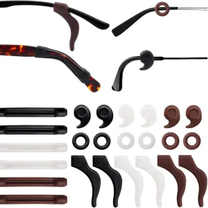 Silicone Anti-Slip Eyeglass Covers with Ear Hooks and Nose Pads