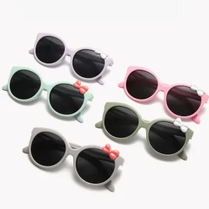 Silicone Children’s Bow Polarized Sunglasses Anti-UV Unbreakable Eyewear