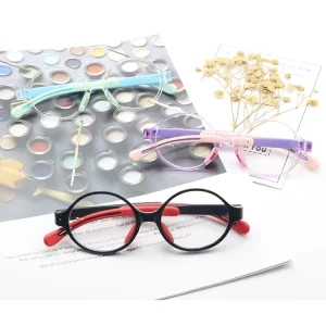 Silicone Nose Pads Kids Sports Frame Flexible Round Girls Custom TR90 Eyeglasses Frames Diamond Kids Glasses CE Kids Eyewear