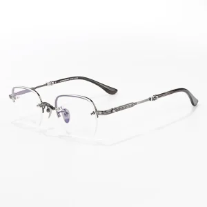 Silver Black Half-Frame Anti-Blue Light Optical Prescription Reading Glasses