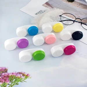 Simple PP Plastic Portable Cosmetic Contact Lenses & Eyeglass Case Travel Kit