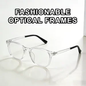 Simple Transparent Optical Eyeglass Frame Fashionable Square Full Rim Comfortable for Unisex All Face Shapes JNLOO RS2406