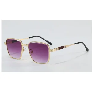 Single Beam Metal Frame Sunglasses with Different Colored Lenses