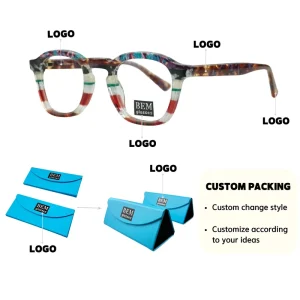 Skin Friendly Fade Resistant Striped Square Acetate Eyewear Frame Retro Stylish Ornament for Modern Females