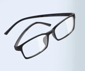 Slim Classic Black Frame Durable Small Reading Glasses Unisex Soft TR90 with White Lens and Case