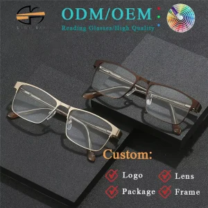 Slim Photochromic Multifocal Reading Glasses Anti Blue Light PC Lens Metal Frame UV Protection Presbyopia Eyewear for Men