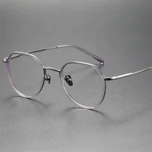 Slim Purple Titanium Optical Eyeglass Frame