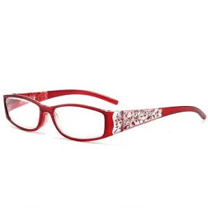 Slim Red Anti-Blue Light Reading Glasses Retro PC Frame Computer Use Women’s Classic Reader