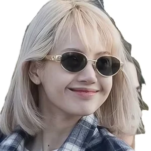 Small Oval Vintage UV400 Metal Sunglasses for Women