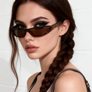 Small Rectangle Narrow Frame Sunglasses for Women UV400