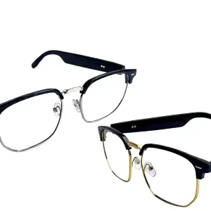 Smart AI Eyeglasses Half-Frame Metal and PC Material Photochromic Color-Changing Lenses