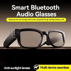 Smart Bluetooth Audio Glasses with Music Playback, Long-Lasting Battery, Waterproof, Dustproof, Translation and Noise-Reduced Calls