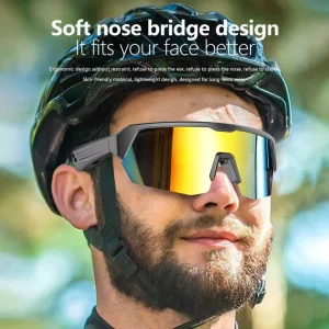Smart Cycling Music Glasses Sport Bluetooth Glasses Open Ear Headphone UV Protection Voice Assistant for Running Finishing