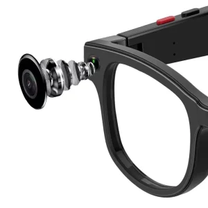 Smart Eyewear with Auto-Dimming Lenses and Streaming Video Camera for Travel Vlogging