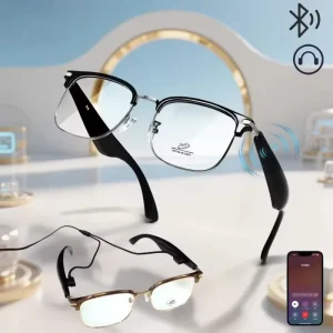 Smart Glasses Blue Light Protection AI Translation Calling Music Playback Metal Frame Eyewear IP67