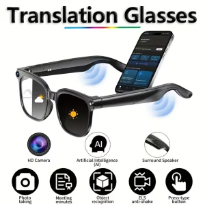 Smart Glasses with 8MP Camera Real-Time Translation Calling for Business Meetings and Travel