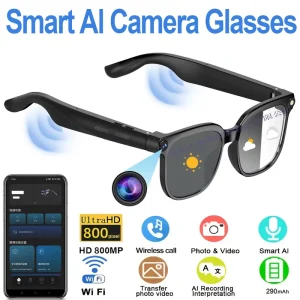 Smart Glasses with 8MP Camera for Photo Simultaneous Interpretation Bluetooth Calls AI Intelligent Function Gafas Con Camara