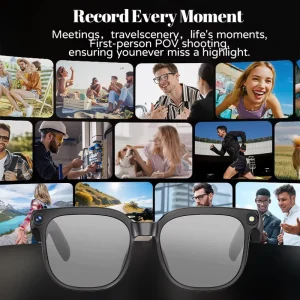 Smart Video Recording Glasses 1080P HD Camera Wi-Fi Live Streaming Audio Eyewear for Men