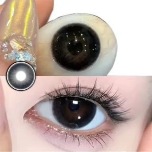 Soft Black Rabbit Color Contact Lenses Natural Colored Big Size 14.2mm High Water Content 38%