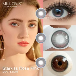 Soft Brown Colored Contact Lenses 14.5mm Diameter 55% Water Content 8.6mm Base Curve Cosmetic Natural