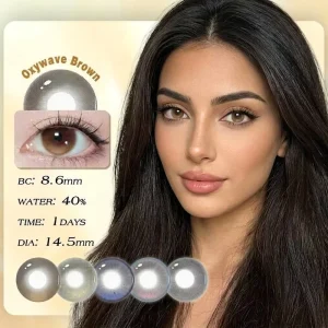 Soft Brown Daily Disposable Colored Contact Lenses 14.5mm 40% Water Content Natural Blending