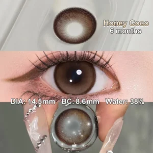 Soft Colored Contact Lenses Korean Style 14.5mm Big Eye Brown Ice