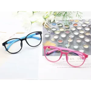 Soft Multicolored Diamond-Shaped Optical Eyeglass Frames for Kids with Removable Face Match