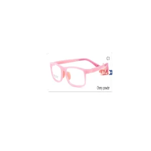 Soft Silicon Cartoon Kids Eyeglasses Eco Friendly Changeable Color Optical Frames Blue Pink Options All Face Shapes