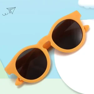 Soft Silicone Baby Sunglasses with Round TPEE Frame and Polarized Lenses for Ages 0-1